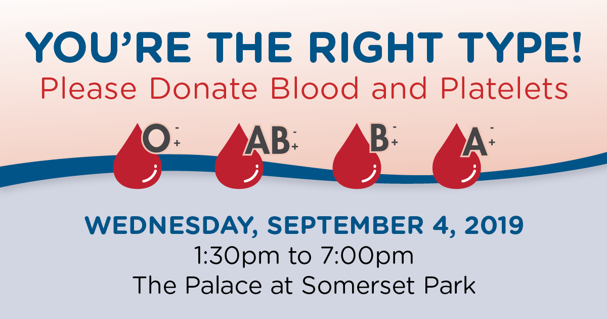 Blood and Platelets Drive @ The Palace at Somerset Park